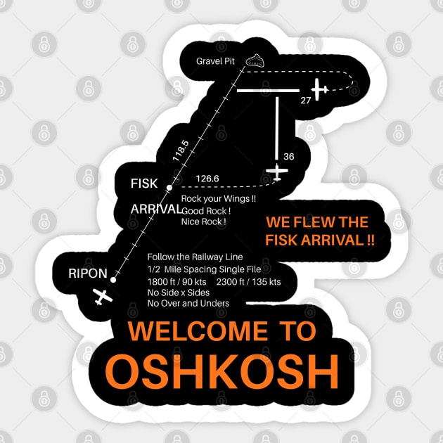Fisk arrival. Welcome to Oshkosh Sticker by VFR Zone